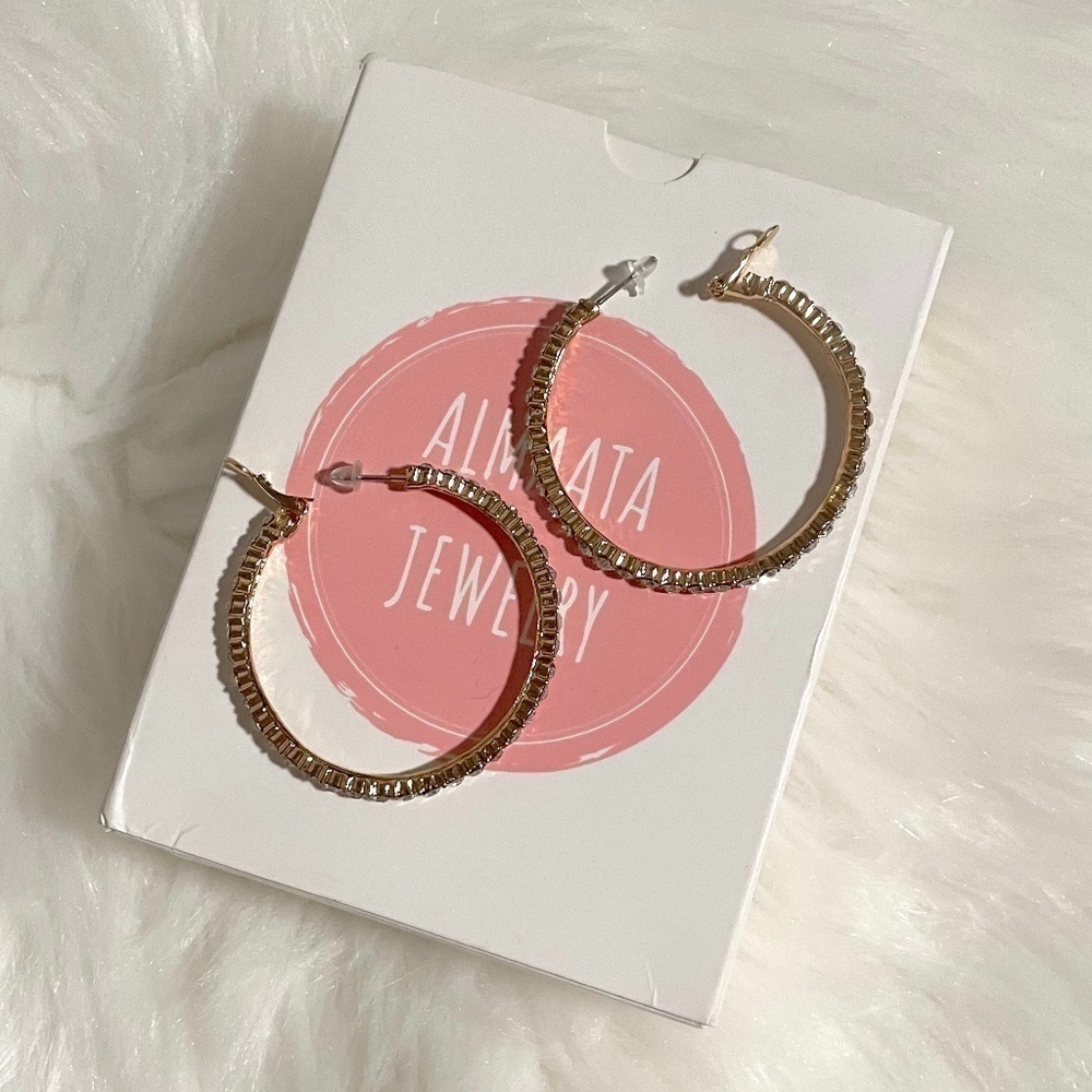 Almaata Jewlery Gold Hoop Earrings
